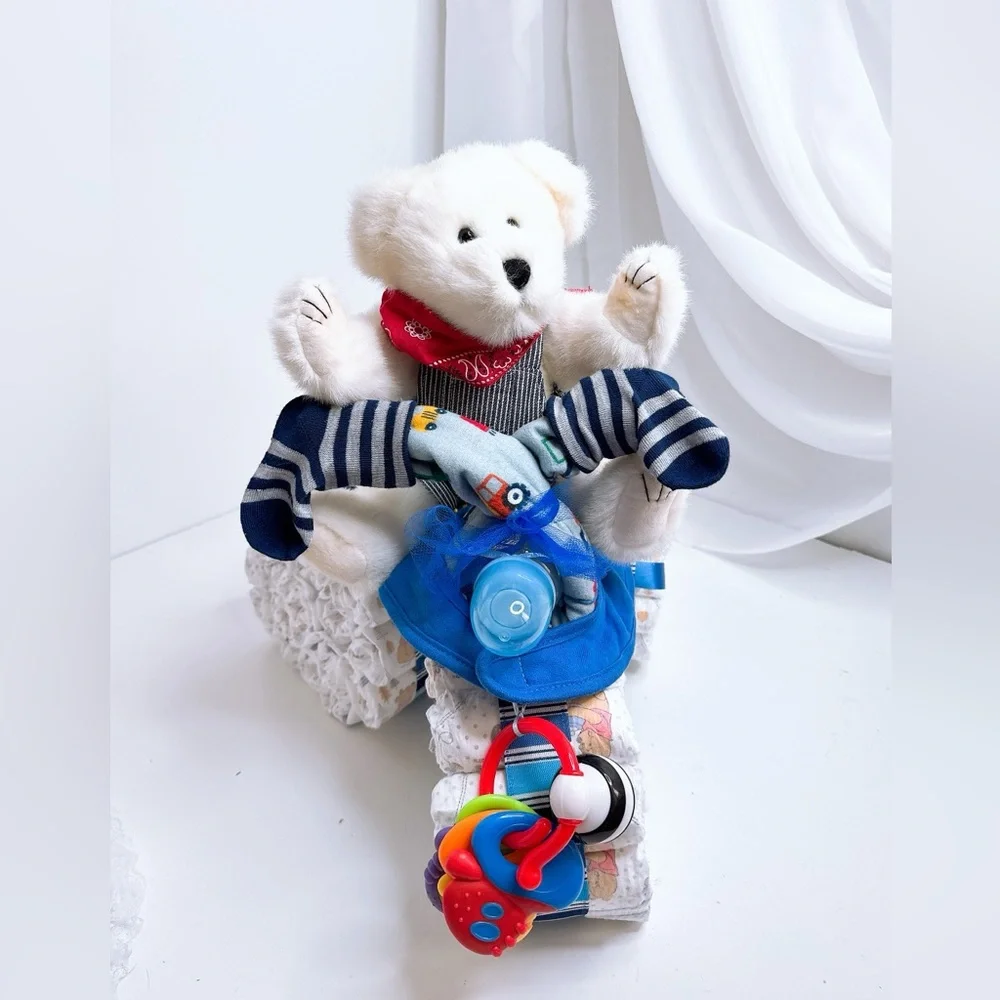 Motorcycle Diaper Cake, Baby Shower Gift